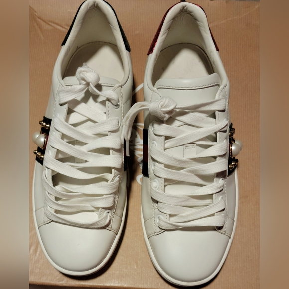 Gucci Ace Studded Leather Sneaker, 37/6.5 - Picture 2 of 8